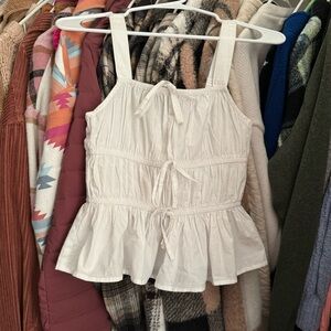 Sim & Sam White Cropped Tank Top